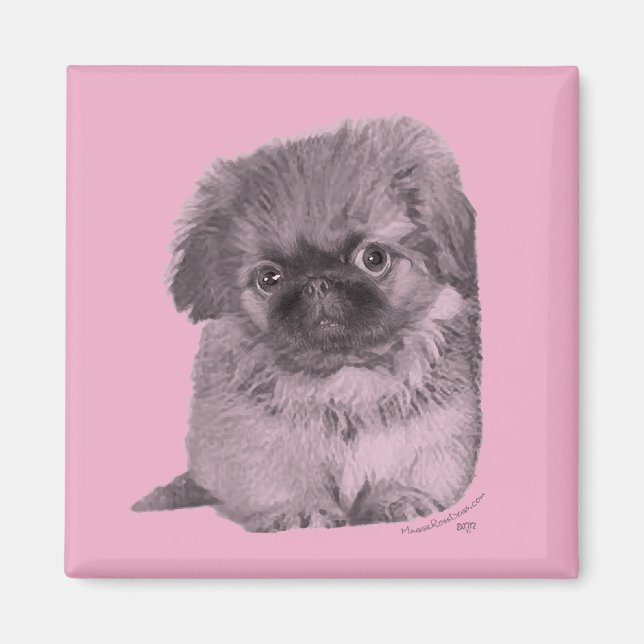 Pekingeservalp i rosa magnet (Framsidan)