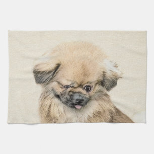 Pekingesisk målning - Cute Original Hund Art Kökshandduk
