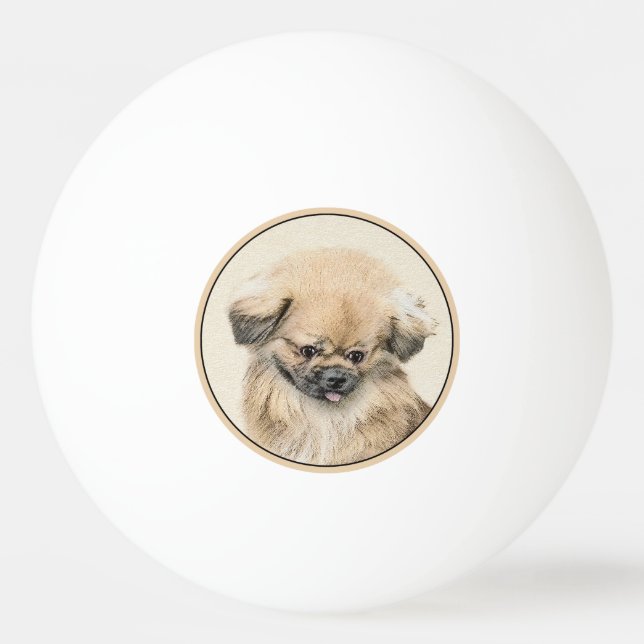 Pekingesisk målning - Cute Original Hund Art Pingisboll (Framsidan)