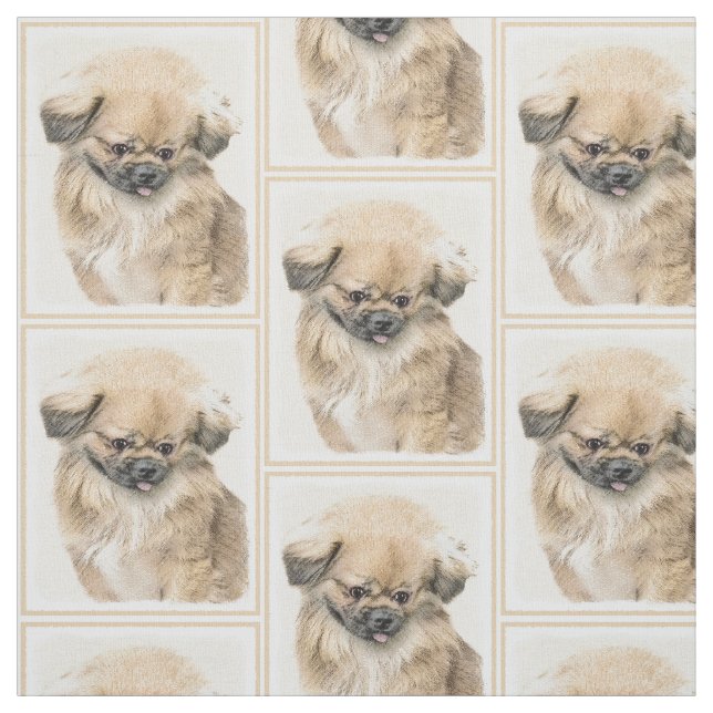 Pekingesisk målning - Cute Original Hund Art Tyg (Provkarta)