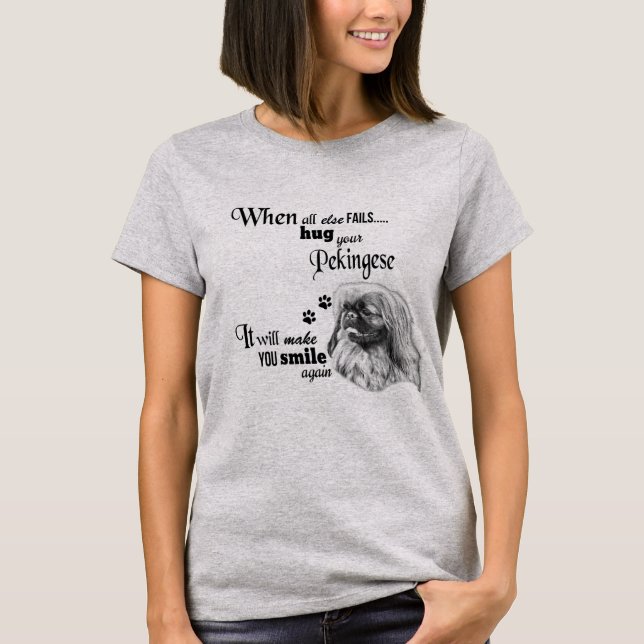 Pekingesisk modern konst söt hund aveln slogan t shirt (Framsida)