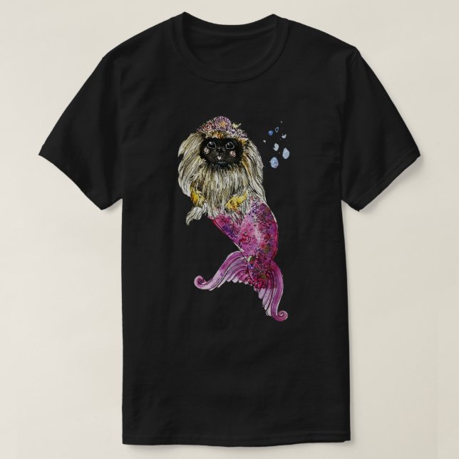 Pekingesisk Sjöjungfru T Shirt (Design framsida)
