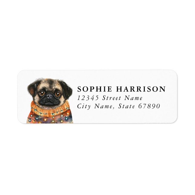 Pekingesiska Returetiketter Returadress Etikett (Framsidan)