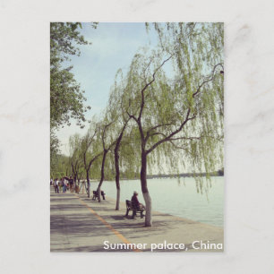 Pekingpalatset sjö och träd vykort