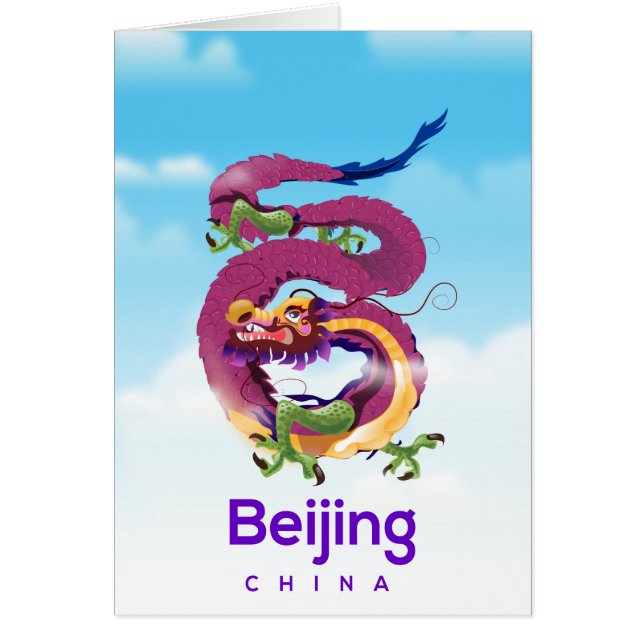 Pekings China Dragon-reseaffisch Hälsningskort (Framsidan)