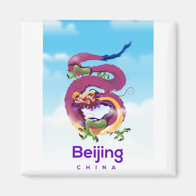 Pekings China Dragon-reseaffisch Magnet (Framsidan)