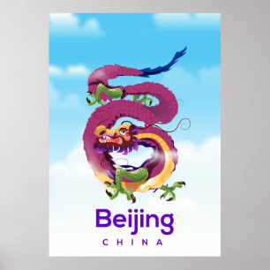 Pekings China Dragon-reseaffisch Poster