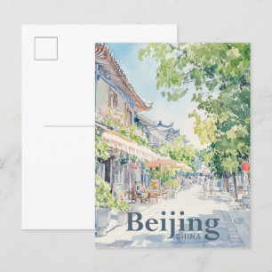 Pekings China - färgsfärgmålning - resning Vykort