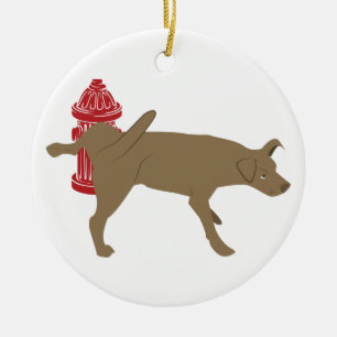 Pektande Hund Julgransprydnad Keramik