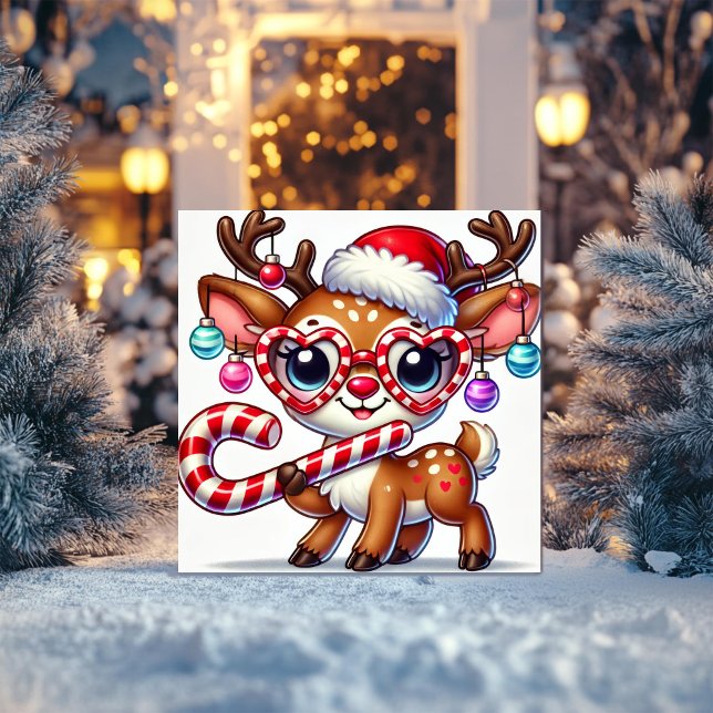 Pelande hjärtglasögon från renar julkort (Skapare uppladdad)