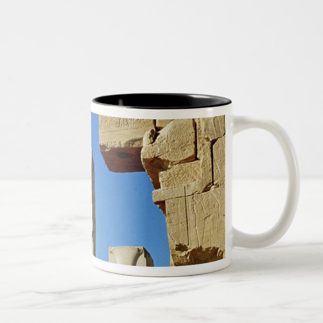 Pelare som dekoreras med stylised lotusblomma Två-Tonad mugg (Höger)