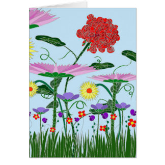 Pelargon i min trädgård hälsningskort