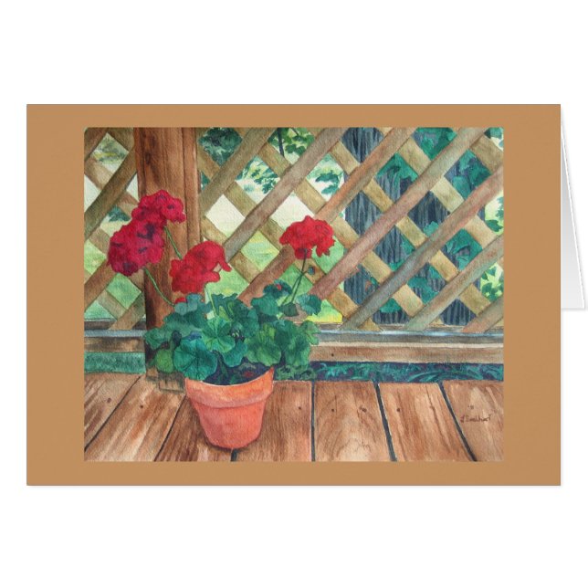 Pelargon (trädgårdsmästare) hälsningskort (Framsidan Horizontal)