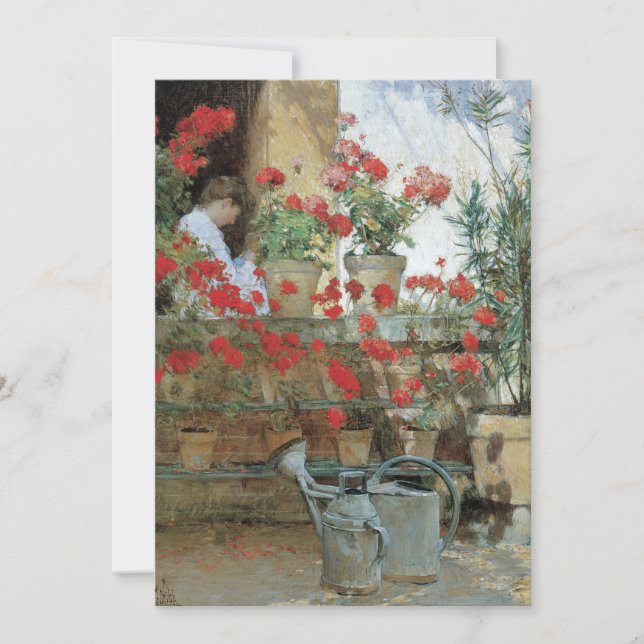 Pelargoner av Childe Hassam (Framsida)