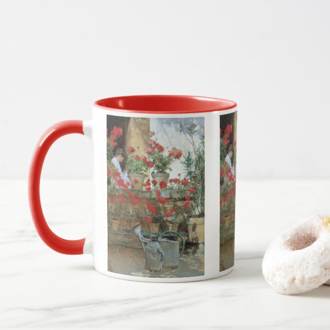 Pelargoner av Childe Hassam Mugg (Med munk)