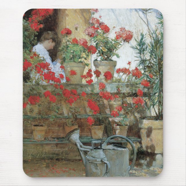 Pelargoner av Childe Hassam Musmatta (Framsidan)