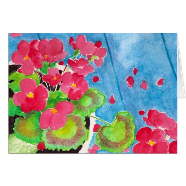 Pelargoner Hälsningskort (Framsidan Horizontal)