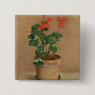 Pelargoner i en kruka, c.1905 (olja på kanfas) knapp