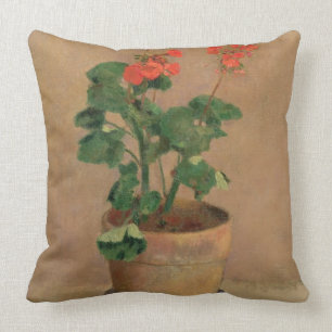 Pelargoner i en kruka, c.1905 (olja på kanfas) kudde