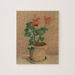 Pelargoner i en kruka, c.1905 (olja på kanfas) pussel