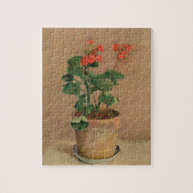 Pelargoner i en kruka, c.1905 (olja på kanfas) pussel (Vertikal)