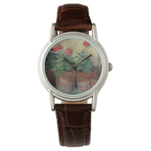 Pelargoner i krukar armbandsur