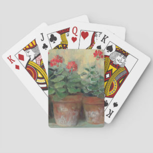 Pelargoner i krukar spel kort