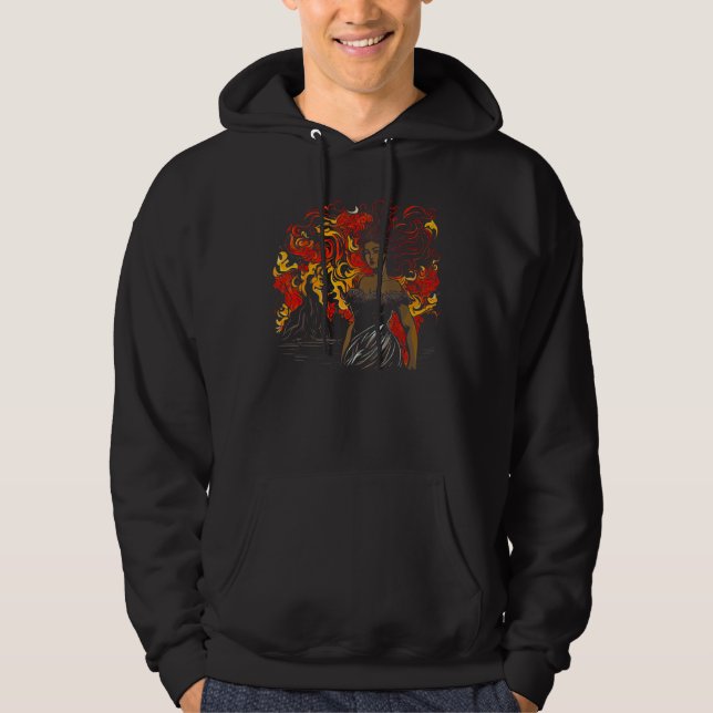 Pele Polynesian Goddess of Volcanoes Hawaiian Hoodie (Framsida)