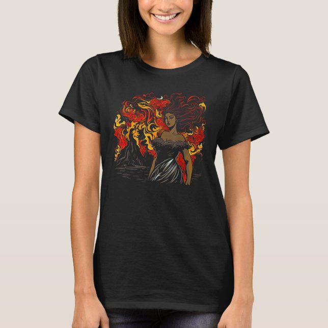 Pele Polynesian Goddess Vulkaner Hawaiian T Shirt (Framsida)