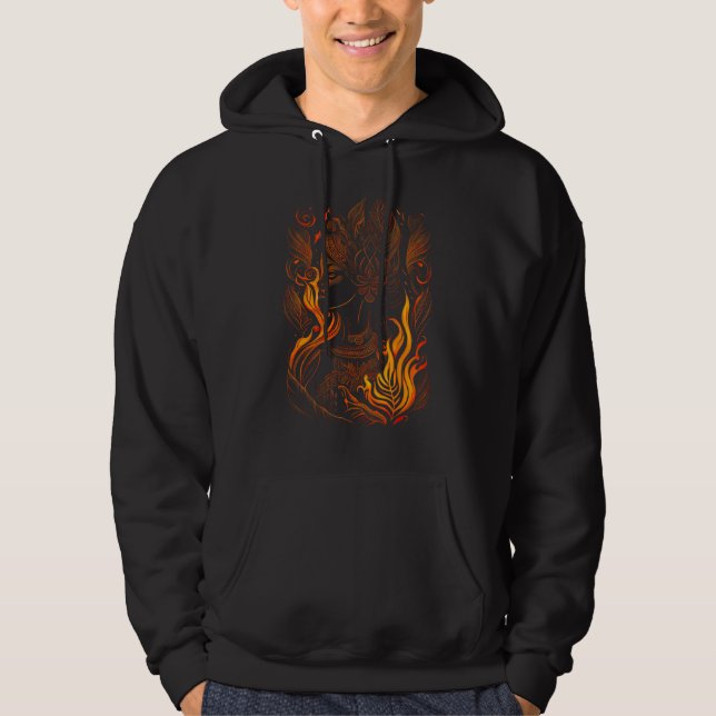 Pele Polynesian Mythology Goddess of Volcanoes Haw Hoodie (Framsida)