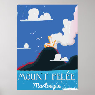Pelée, Martinique Vintage resor poster