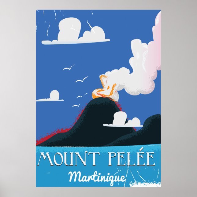Pelée, Martinique Vintage resor poster (Framsidan)