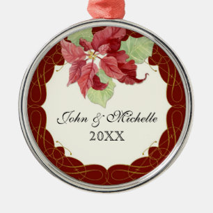 Peles jul tillsammans Poinsettia Personalize Julgransprydnad Metall