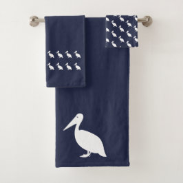 Pelican Bath Ocean Blue och white towset set