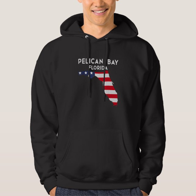 Pelican Bay Florida USA State America Travel Flori Hoodie (Framsida)