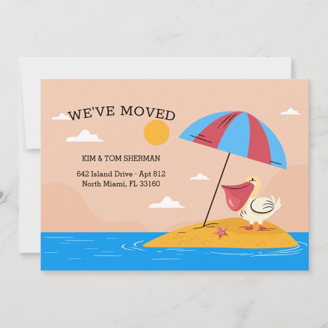 Pelican Beach Flytta Announcement Meddelande (Framsida)