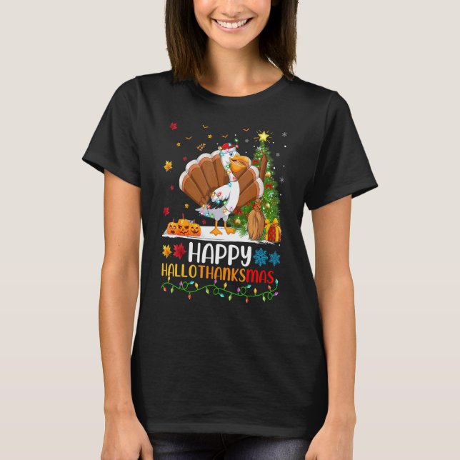 Pelican Bird Lycklig Pelican Hellothanksmas T Shirt (Framsida)