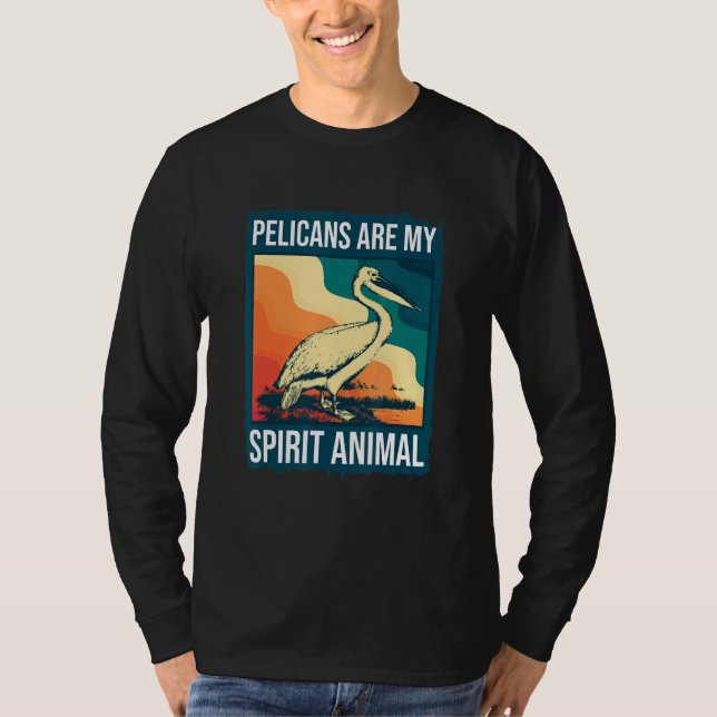 Pelican Bird Watcher T Shirt (Framsida)