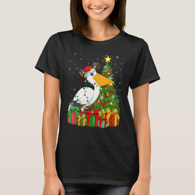 Pelican Bird   Xmas Holiday Santa Pelican Christma T Shirt (Framsida)