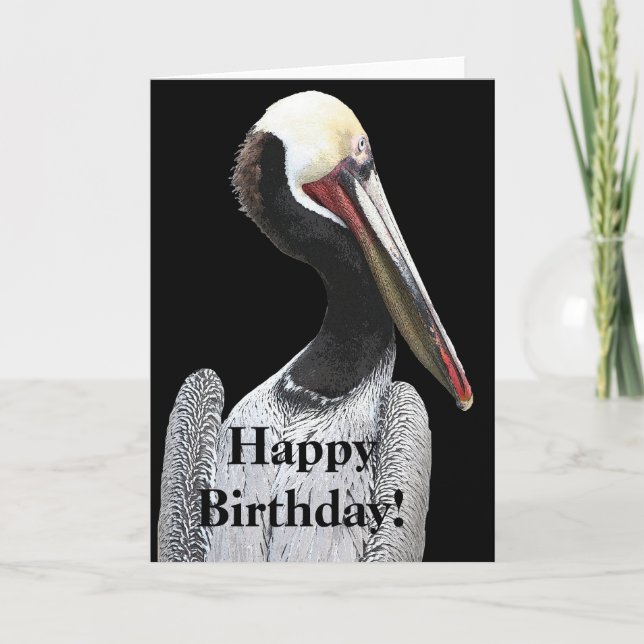 Pelican Birds Wildlife Animals Beach Kort (Framsida)