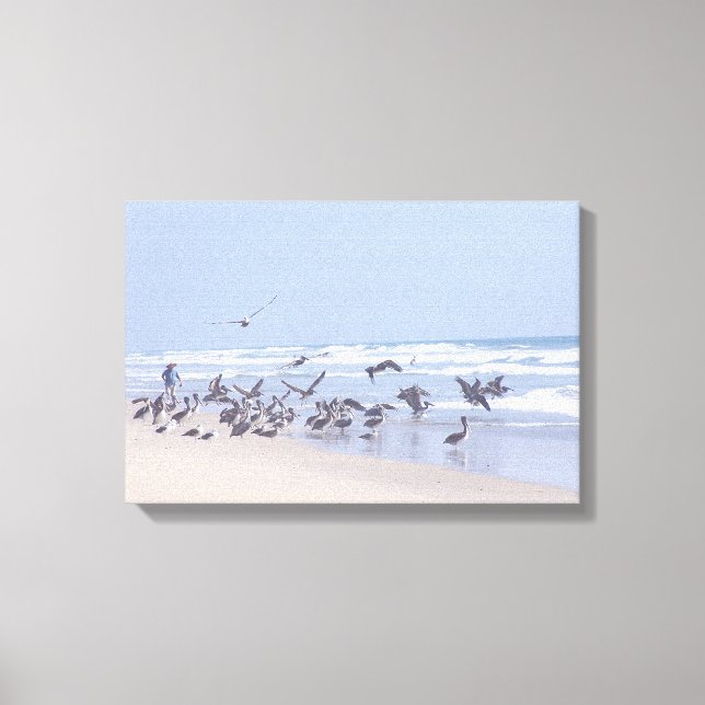 Pelican Birds Wildlife Animals Ocean Canvastryck (Framsida)