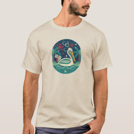 PELICAN CHRISTMAS ORIGINAL MODERN ART T SHIRT