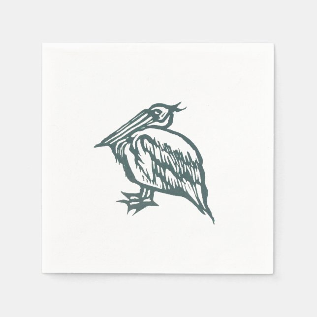 Pelican Cocktail Napkin Pappersservett (Framsidan)