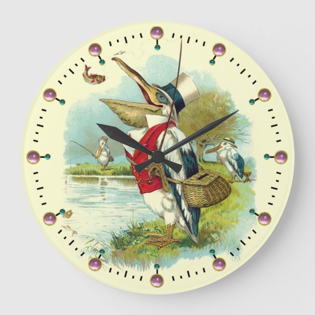 PELICAN FISHING, Kreta, Rosa Gemstones Stor Klocka (Framsida)