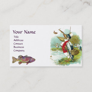 PELICAN FISHING MONOGRAM Eggshell Visitkort