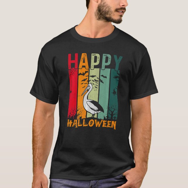 Pelican Girls Boys Retro Stil Halloween-middag P T Shirt (Framsida)