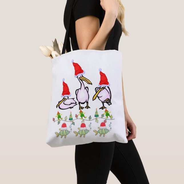 Pelican God jul Kvinnors Tote bags Tygkasse (Närbild)