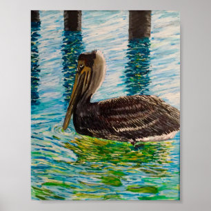 Pelican i Sunlight of the Florida Nycklar. Poster