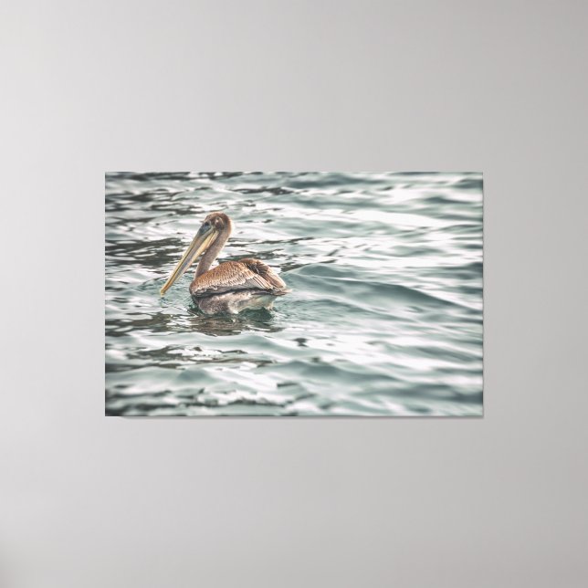 Pelican i Vatten Canvastryck (Framsida)