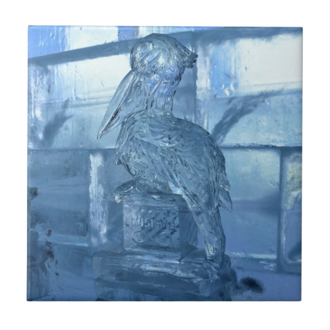Pelican Ice Sculpture, Quebec, Kanada Kakelplatta (Framsidan)